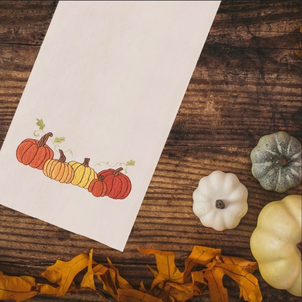 C&F HOME EMBROIDERED PUMPKIN HAND TOWEL - Picture 2 of 7